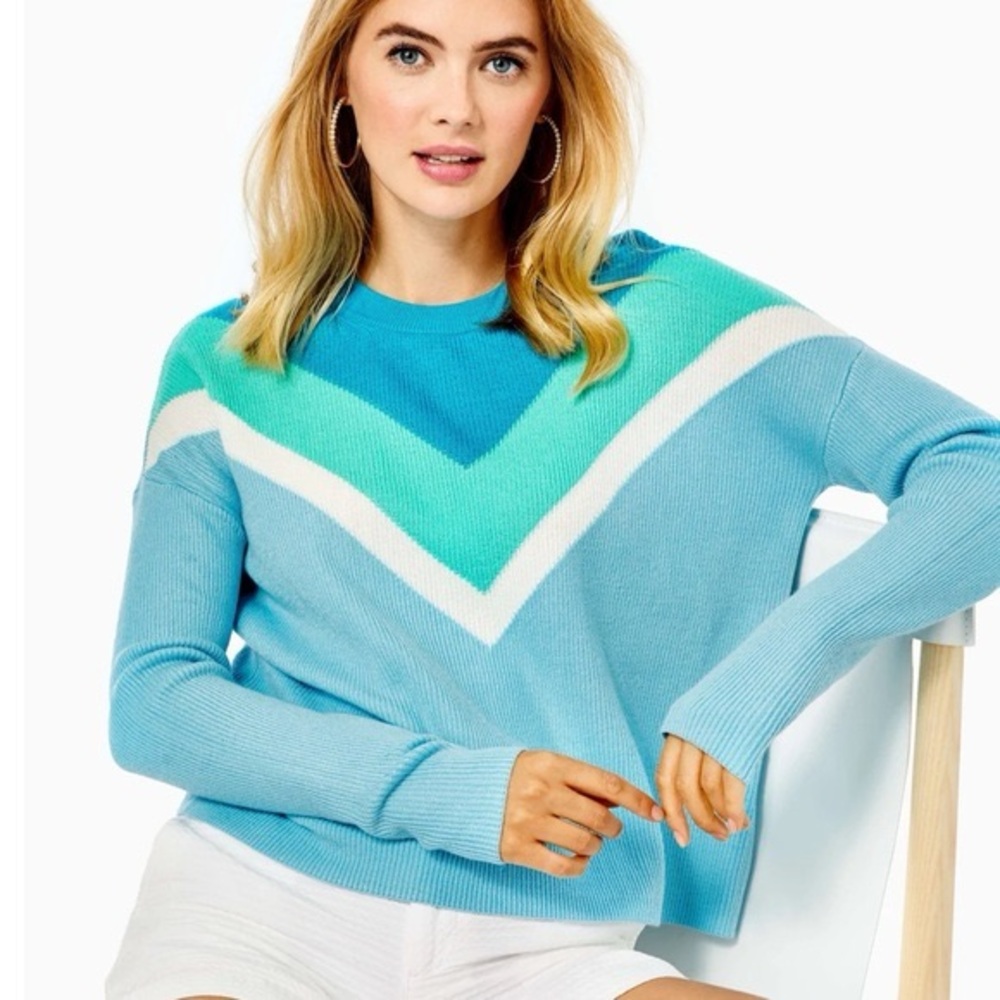 Lilly Pulitzer Colorblock Chevron Sweater - Size S